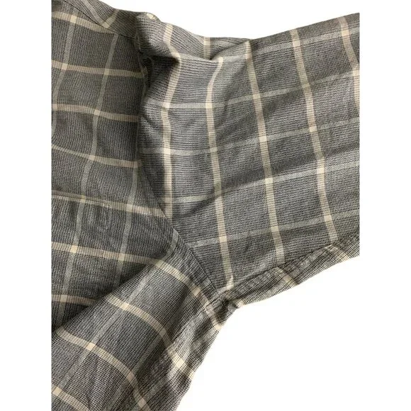 Van Heusen Mens Top Button Up Long Sleeve Gray Plaid Dress Shirt Size 17.5 32/33 - Picture 8 of 14